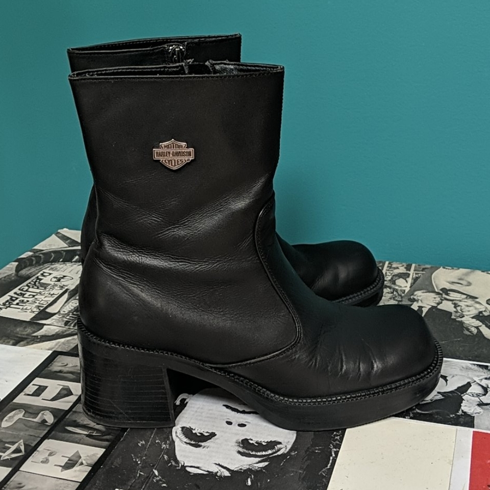 90's Vintage Harley Davidson platform boots